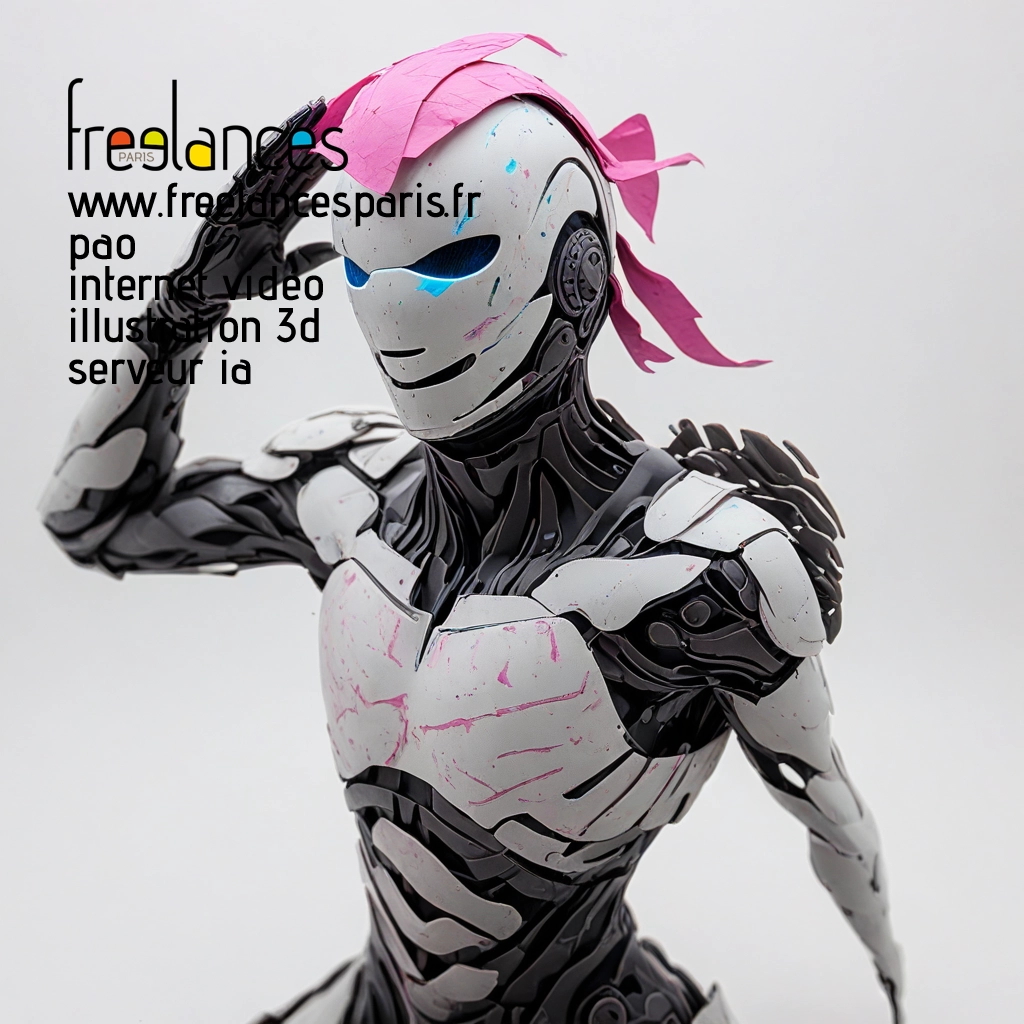 Pao mise en page internet vidéo illustration 3d serveur image IA générative AI freelance paris studio de création magazines BZV7Y6W0